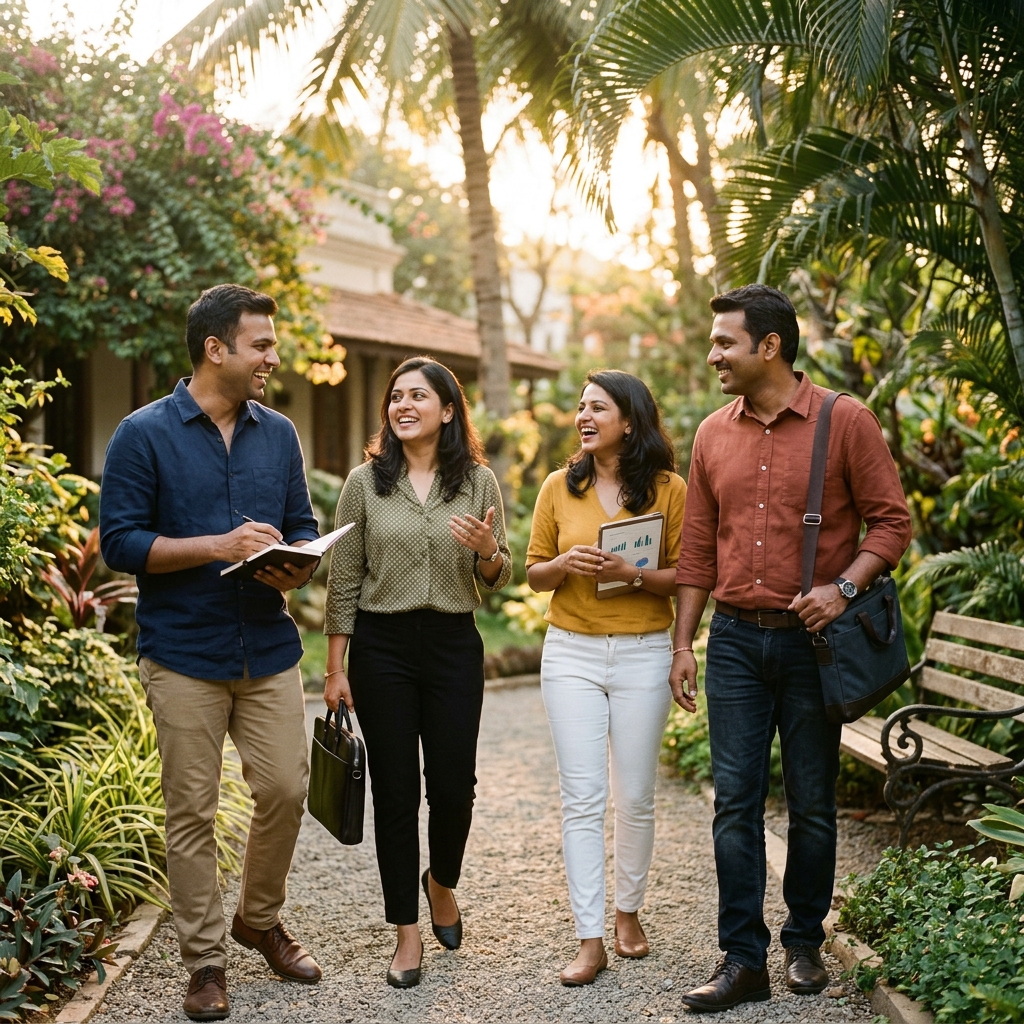 A1 Realtors team in a candid outdoor conversation